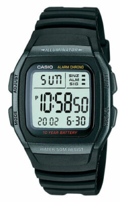 Casio W96H-1BV, 50 Meter WR Chronograph Watch, Alarm, 10 Year