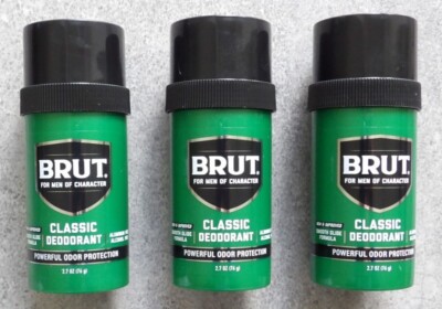 3 Brut Classic Deodorant New & Improved Smooth Glide Formula For Men 2.7 Oz Each