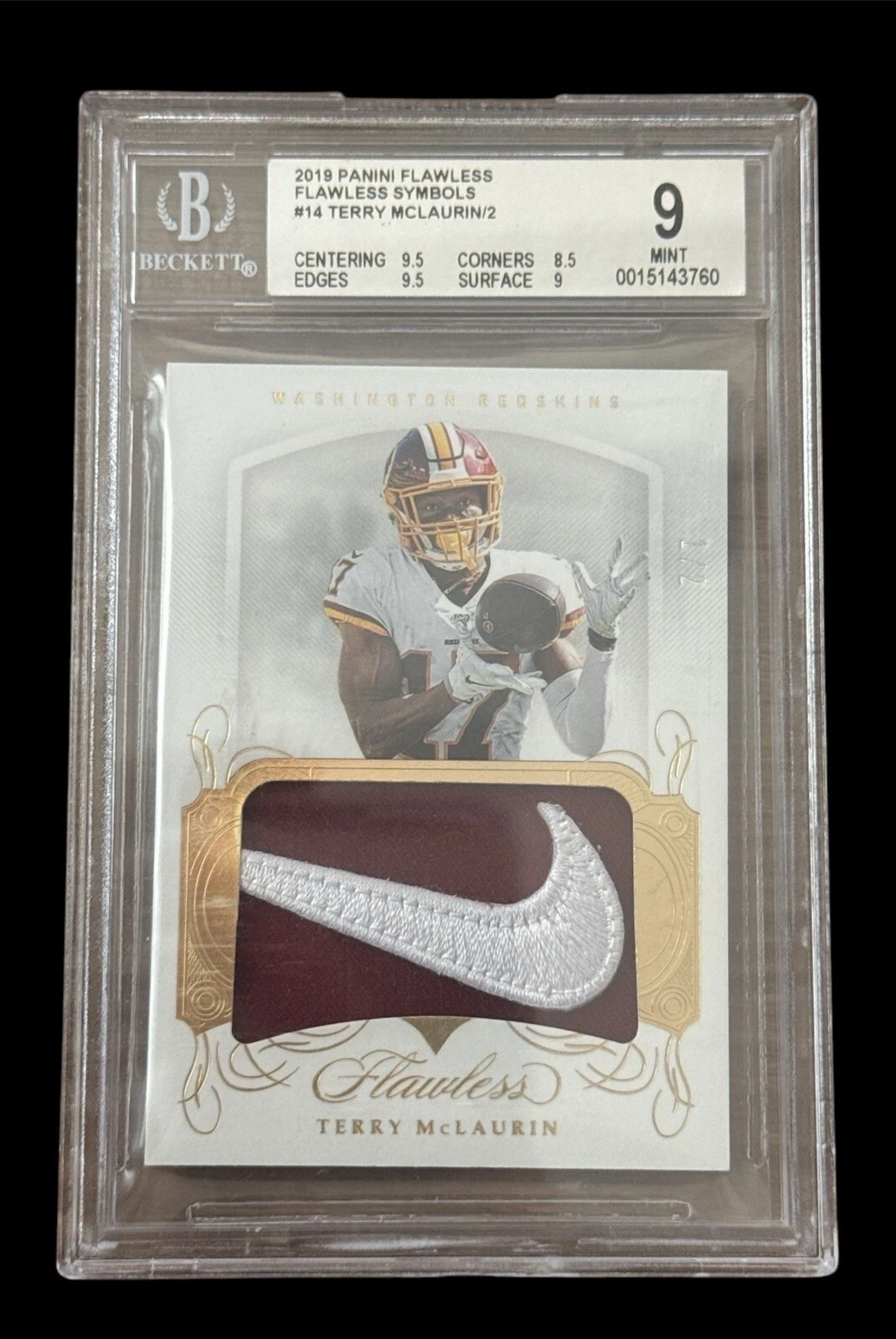 Terry McLaurin Panini Flawless Flawless Shields 1/1 #FS14 Base