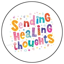SENDING HEALING THOUGHTS ENVELOPE SEALS LABELS STICKERS PARTY FAVORS