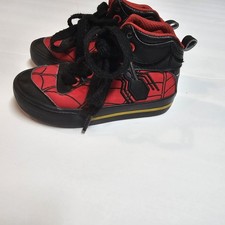 Disney Spider-Man High-Top Sneakers Red/Black Lace-Up Kids US 7 EU 23