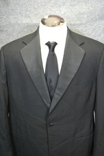 Vintage Polo Ralph Lauren Tuxedo Jacket Mens 42S Black Wool Satin Lapel USA