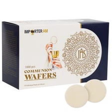 Church Communion Wafers Round 1000 Count, Hosts with Cross Design Unleavened ...