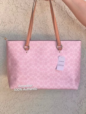 NWT Coach Station Tote Bag In Powder Pink/gold CEA21 | eBay