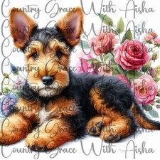 Sublimation Print Puppy Floral Ready To Press Paper Ink Heat Transfer