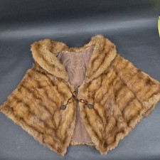 Vintage Brown Strip Mink Fur Wrap No Tag