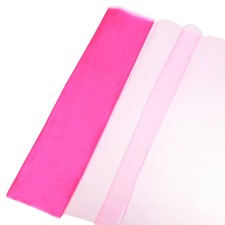 19" by 5.5 Yard Tulle Fabric Backdrop Curtains for Decor Wedding, Deep Pink