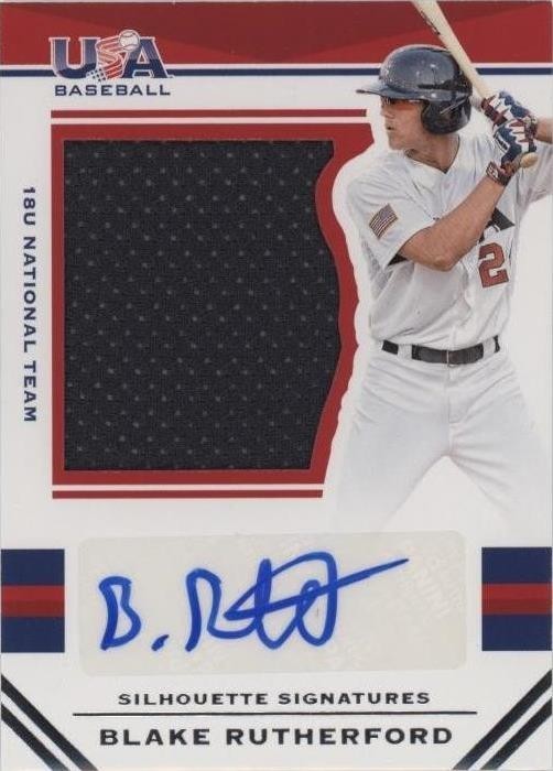 Blake Rutherford Signing 2017 Panini USA Baseball Stars & Stripes - Jumbo Swatch Silhouettes ...
