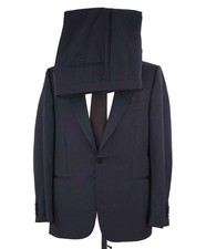 3,395 ZEGNA Solid Navy Blue Wool/Mohair "Custom" Tuxedo Suit 38C