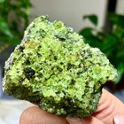 146G Natural Olivine Rock Specimen Deposits On Lava Stone Peridot Black