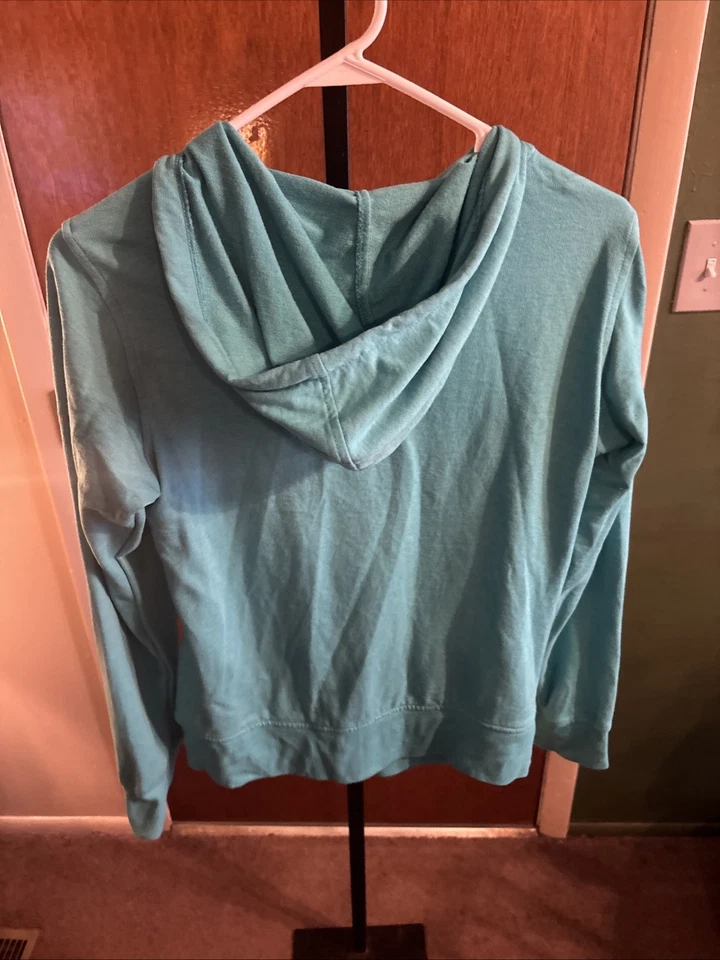 Columbia Sudadera con Capucha Mujer Mediana Azul Cielo Cremallera Completa Sudadera Gráfica Chaqueta Algodón Foto 4 de 4