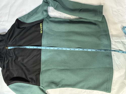 New Spyder Ghost Men's Racer 1/4 Zip Pullover Hoodie Green/Black Size Small - Picture 9 of 11