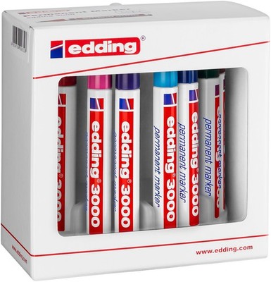 Edding 3000 Permanent Marker 10er Set Farben sortiert | Systembox Büro Werkstatt