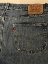 Levi's 501 Jeans Mens 36x32 Blue Mid Wash Button Fly Straight Leg Denim Red Tab