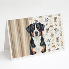 Caroline's Treasures Greater Swiss Mountain Dog Coffee Bar Greeting Cards Pack 8