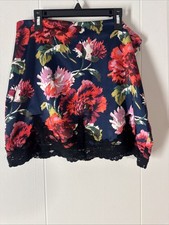 Urban Outfitters Satin Floral Mini Skirt With Lace New With Tags Size L