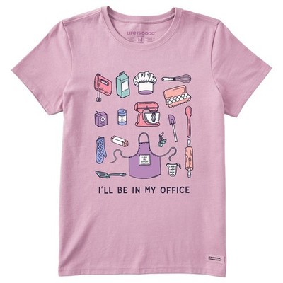 NWT - Life Is Good I'll Be In My Office Bakimg Short Sleeve Crusher Tee - SMALL