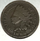 1889 Indian Head Cent Penny About Good Condition 1c One Cent US Coin- 2213