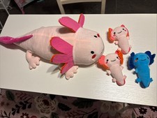 Axolotl Plush Cute Stuffed Animal with 3 Baby Soft Pillow Inside Zipper Belly