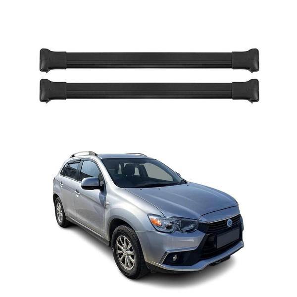 DachträGer GrundtäGer FüR Mitsubishi Asx 2010-2023 75Kg Aluminium Schwarz 2X-image