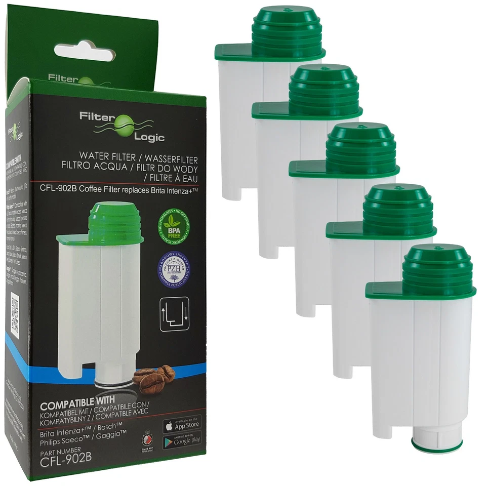 5x FilterLogic Wasserfilter für Philips Saeco ersetzt Brita Intenza+ CA6702/10