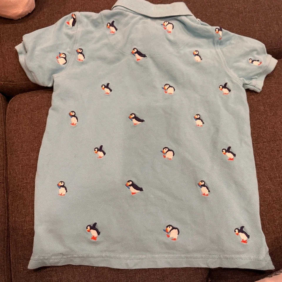 Polo Boden azul claro bordado frailecillo talla 7 para niños Foto 2 de 4