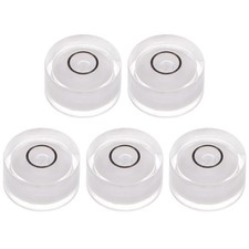 5pcs Round Bubble Level 15x8mm Mini Circular Bullseye Spirit Levels, White