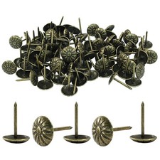 100 Pcs, 7/16" Antique Brass Upholstery Tacks for Furniture