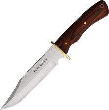 Winchester Large Bowie Wood 6220005W 6.5" Stainless Nylon Fixed Blade Knife