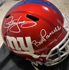 Lawrence Taylor Bill Parcels Dual Auto Signed Red Giants Helmet Full Size COA