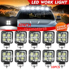 10X 60W LED Work Light Truck OffRoad Tractor Flood Lights 12V 24V Square 4 Inch