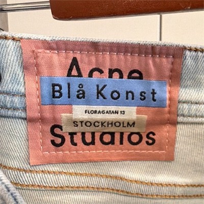 Acne Studios Blå Konst Climb Lt Blue 28x32 Men s Skinny Jeans Distressed/Stained