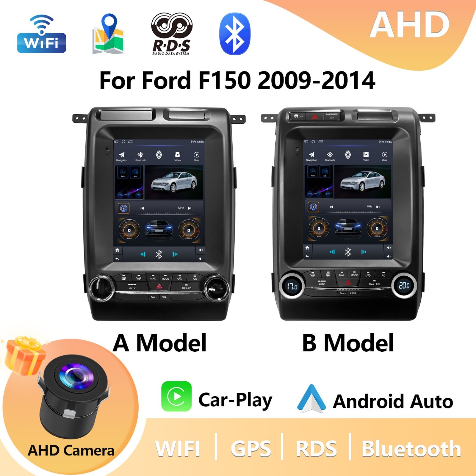 For Ford F150 2009-2014 Apple Carplay 9.7" Car Stereo Radio GPS Navi with Camera