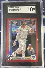 Jazz Chisholm JR. 2025 Topps Chrome Card #283 Red Refractor #d 1/5 SGC 10