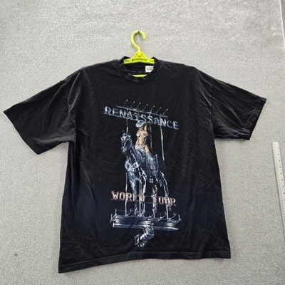 Beyonce Men Shirt X-LARGE Black Renaissance World Tour Concert Tee Short