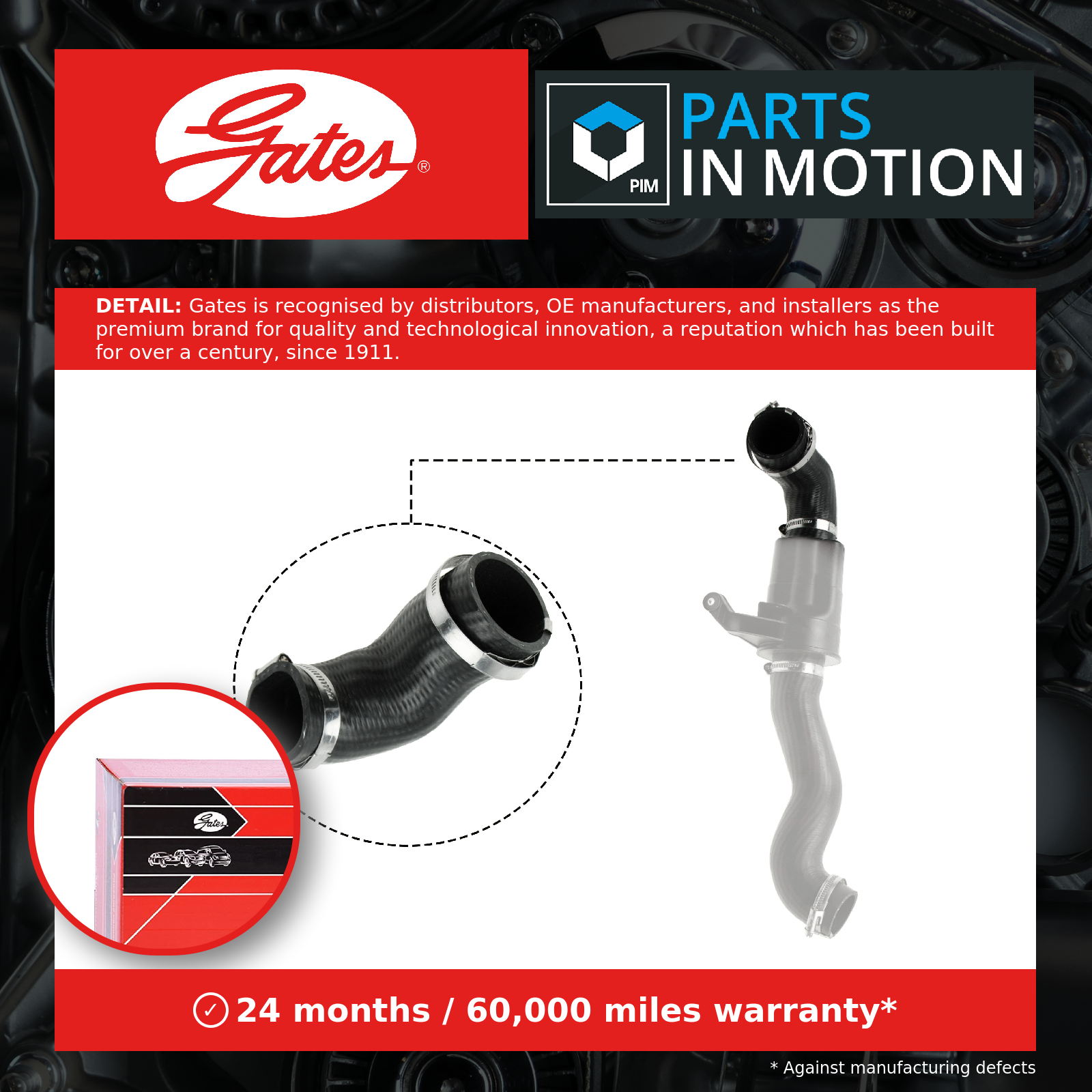 Turbo Hose fits MINI ROADSTER COOPER R59 1.6 11 to 15 Charger Gates 13712753075