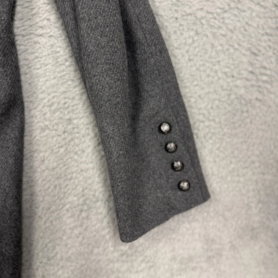 Abrigo Banana Republic Mujer Grande Gris Mezcla Lana Militar Doble Pecho Forrado Foto 4 de 4