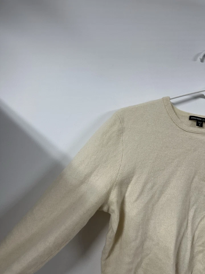 James Perse Womens Long Sleeve Crew Neck Cashmere Knit Sweater Yellow Size 3 - Image 4 of 4