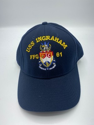 The Corps USS Ingraham FFG 61 Logo Blue Baseball Cap Hat One Size