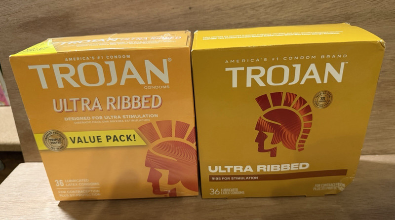 2 Factory Sealed Trojan ULTRA RIBBED Lubricated 36x2=72 Condoms 03/27 & 05/30
