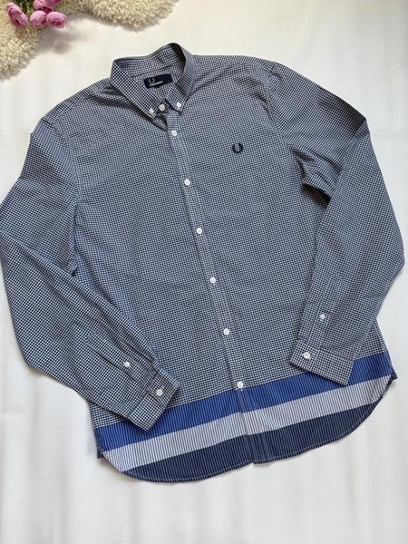 Men Fred Perry Shirt White Cotton L