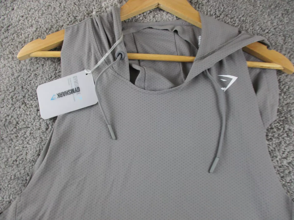 Gymshark Womens Training Top/Singlet Large Grey Sleeveless Hood