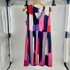 NWT CROSBY by Mollie Burch Kristie dress Pink Purple Colorful V Neck size 8