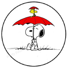 CARTOON DOG AND BIRD WITH UMBRELLA ENVELOPE SEALS LABELS STICKERS PARTY FAVORS