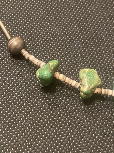 Vintage Navajo Turquoise Choker Necklace 1960’s Sterling Silver Fetish 16” - Picture 8 of 10