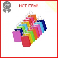 24 Pieces Kraft Paper Party Favor Bags With Handles, 8 Colors Small Gift Bags Bu