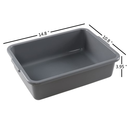 4 Packs 8 L Plastic Commercial Bus Box Wash Basin Bus Tub Small Utility Tote Gre - Picture 2 of 7