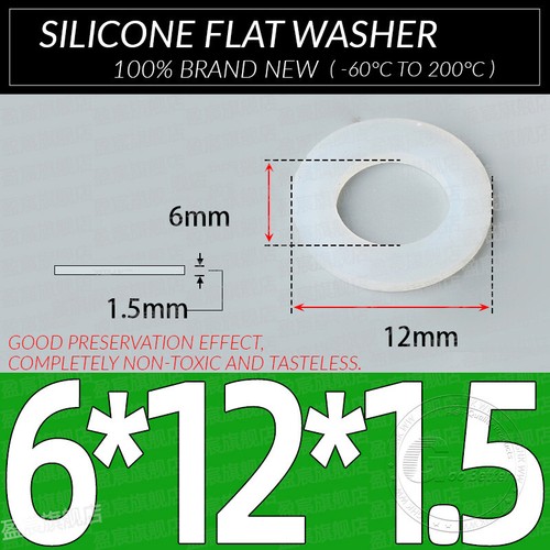 1MM - 5MM THICK WHITE SILICONE HIGH TEMP FLAT RING RUBBER WASHER SEAL GASKETS - Picture 83 of 255