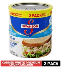 Swanson White Premium Chunk Canned Chicken Breast in Water, Fully Cooked Chicken