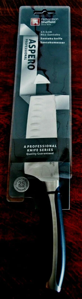 COUTEAU SANTOKU Richardson Sheffield "Aspero Proffessional", 17,5 cm, couteau... - Photo 1/1
